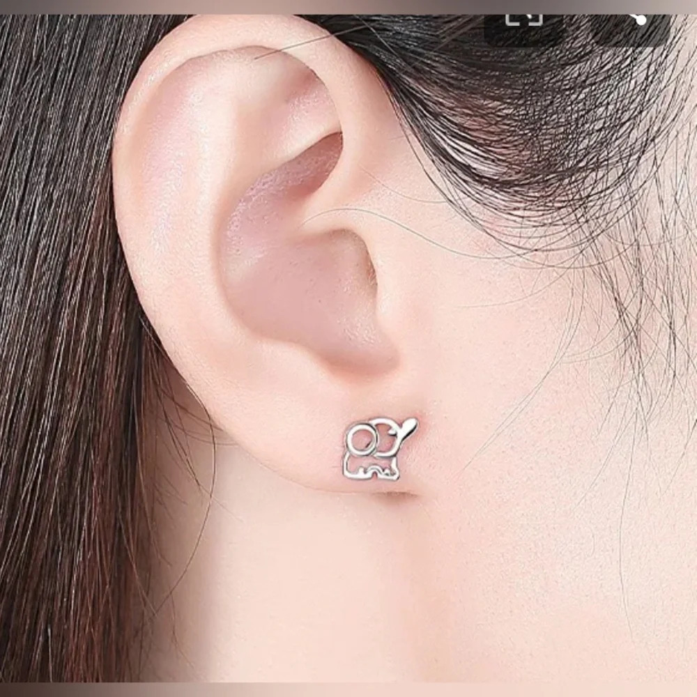 925 Sterling Silver Elephant Ear Studs